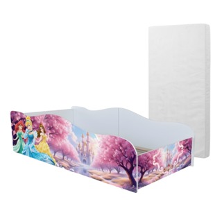 Cama Infantil Com Colchão Adesivada Princesas Rosa Montessori 100% MDF Quarto Criança em Oferta na Shopee