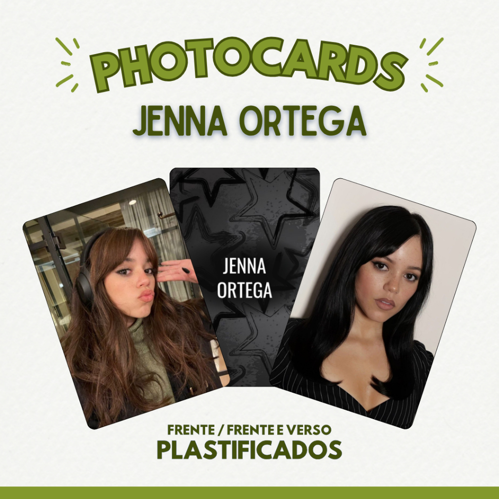 Photocard Jenna Ortega | Pack com 10 unidades | Plastificado