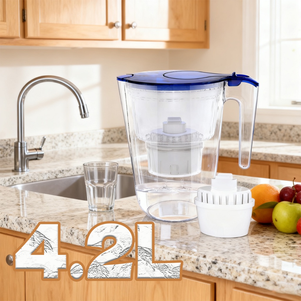 Jarro com filtro de água de 4,2L com temporizador e cartucho de substituição O material ABS de qualidade alimentar em Oferta na Shopee