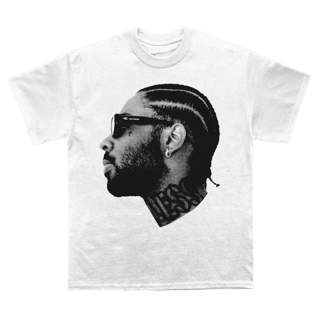 Camiseta Brent Side Face Graphic Tees Streetwear Aesthetic Camisa Unissex Branca em Oferta na Shopee