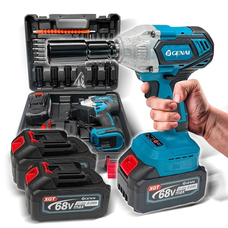 Kit Parafasudeira Chave De Impacto com 2 Baterias 68V/21V Furadeira de Impacto Portátil Recarregável em Oferta na Shopee