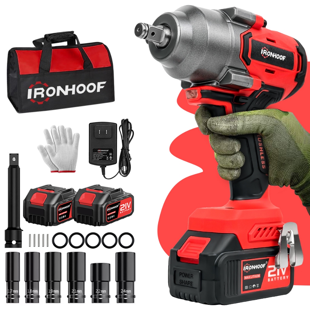 1200Nm Chave De Impacto Brushless 4Ah 2 Bateria