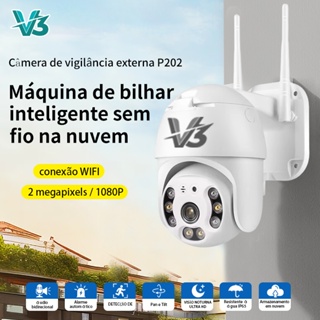 V3 P202 Câmera Segurança 1080P 2MP Prova D'água Câmera Externa com Infravermelho Alarme em Oferta na Shopee
