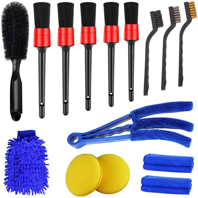 Kit 15 Peças Conjunto De Escovas De Limpeza Para Carro Conjunto De Escovas De Limpeza