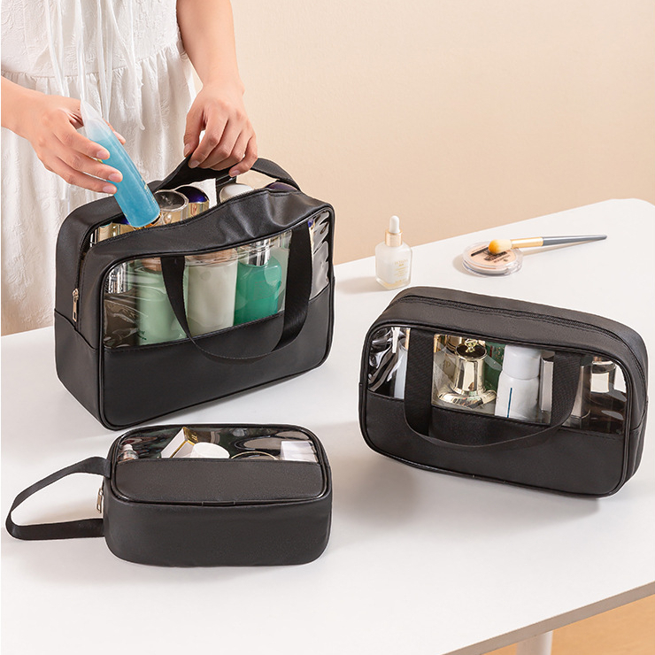 Kit 3  Bolsa Necessarie Transparente WashBag Organizadora Impermeável em Oferta na Shopee