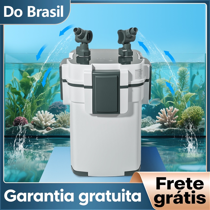Newpet 3 em 1 Filtro Aquario UV Externo Submerso Aquario Função com Antibacteriano, Remove Algas e Elimina Resíduos em Oferta na Shopee