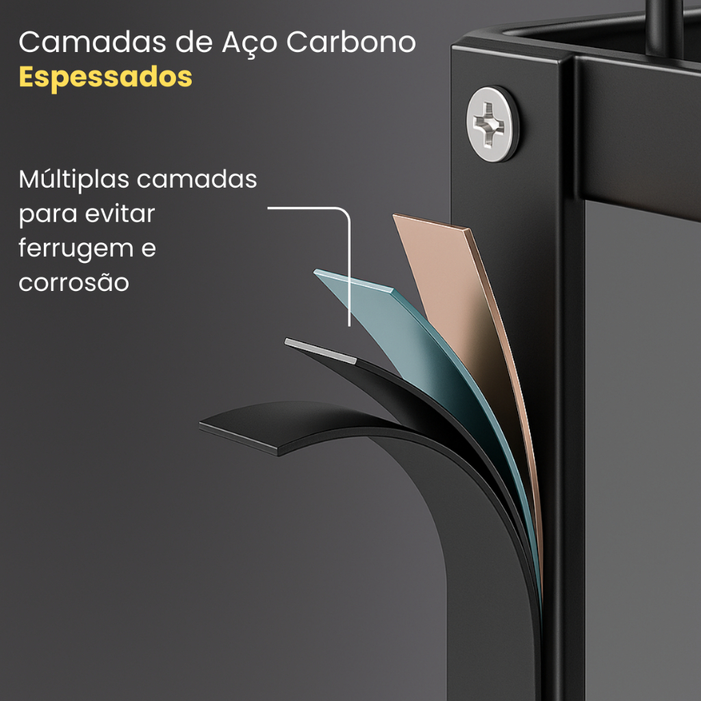 Escorredor de Louça Organizador de Pia Rack de Cozinha Duplo Aço Carbono Com Porta Copos Talheres — foto 4
