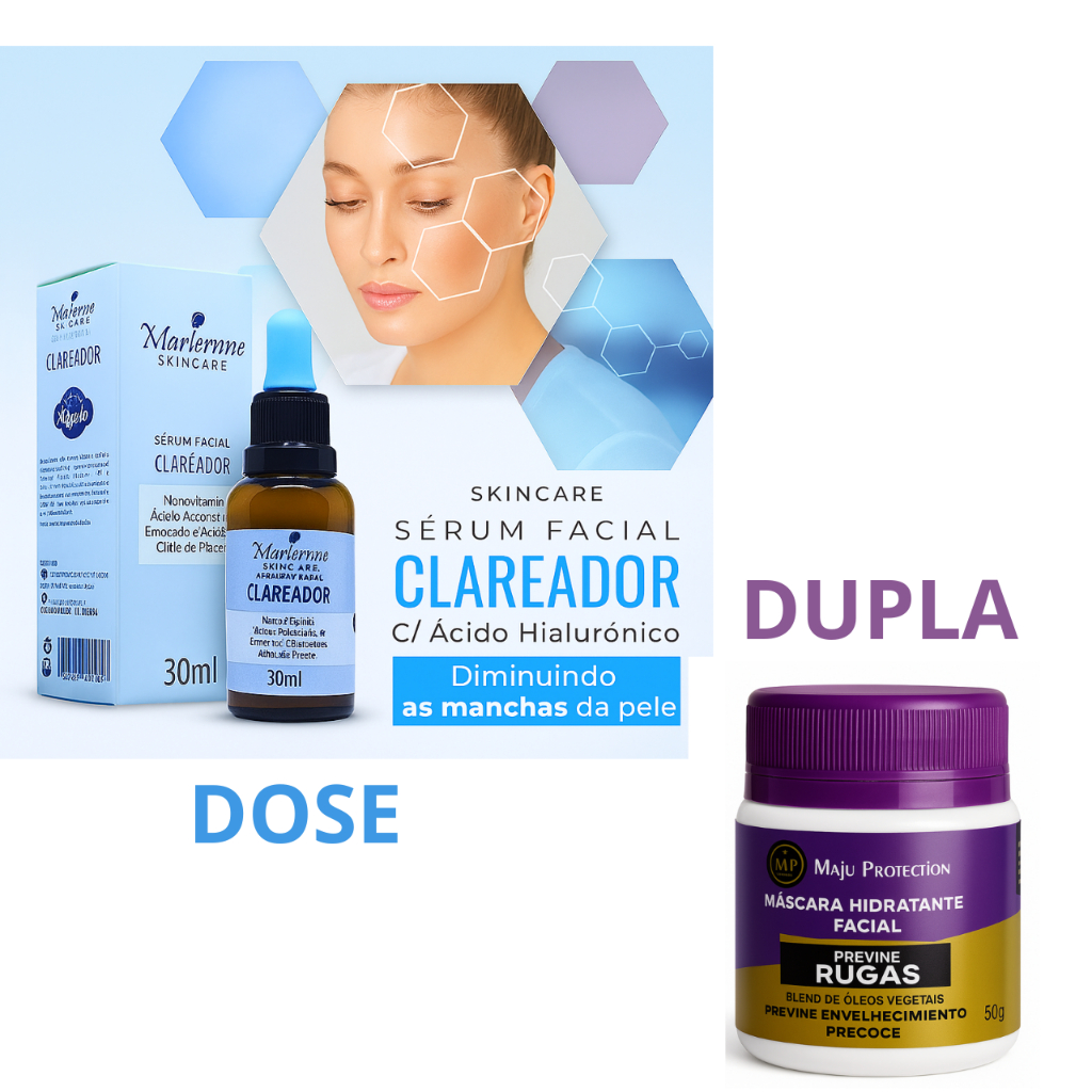 Pomada Tira Manchas  Combate Melasma, Ação Hidratante, Anti Envelhecimento - 50g cada+SERUM