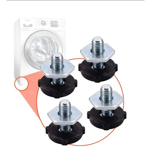 KIT 4 PÉS REGULÁVEIS LAVADORA E LAVA E SECA SAMSUNG ORIGINAL DC97-00920U
