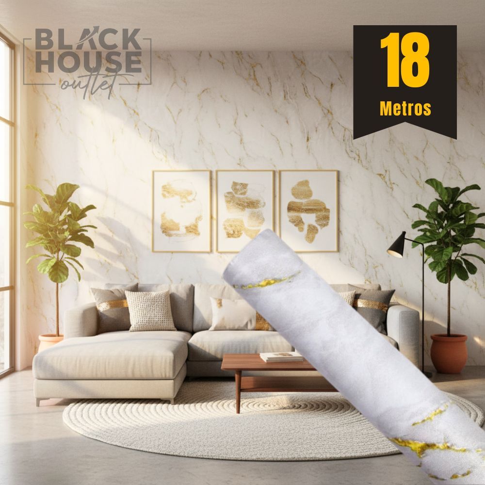 Papel de Parede Mármore Dourado 3D Adesivo Autocolante 4,5m x 0,60cm Sala Quarto em Oferta na Shopee