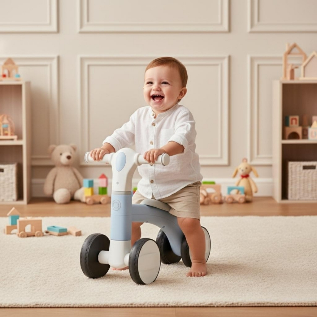 Andador Bebê Infantil Bicicleta De Equilibro sem Pedal Com Som E Luz Até 24kg em Oferta na Shopee