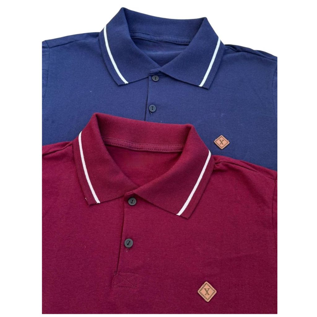 Kit 2 E Unidade Camisa Gola Polo Masculina 100% Algodão Basica Cores Vivas Camisetas Para Homem