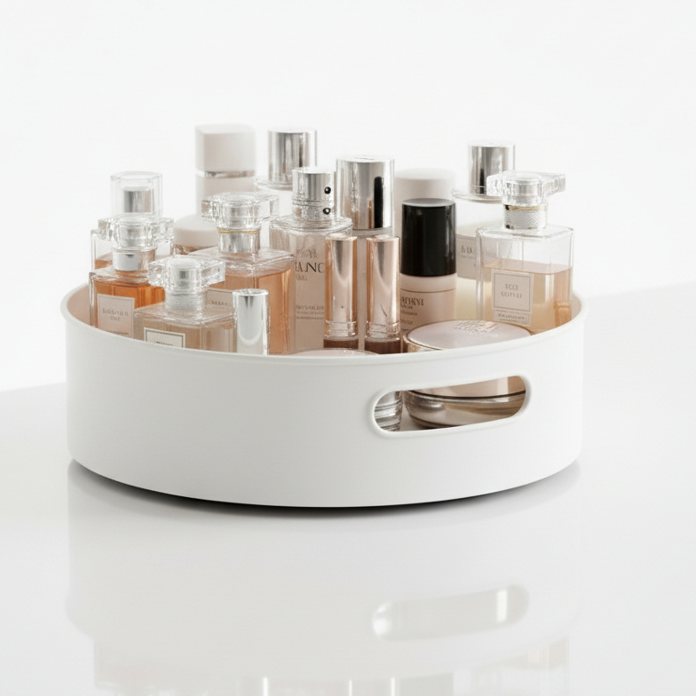 Bandeja Organizadora 360 Giratória Multiuso Plástica Para Cosméticos perfumes Quarto em Oferta na Shopee