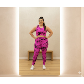 Conjuntos Top Com Calça Leg Plus Size Academia Cintura Alta Cós Alto Suplex Moda Feminina Para Academia em Oferta na Shopee