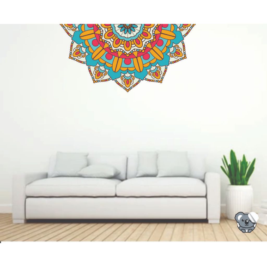 Adesivo Decorativo de Parede Mandala para Sala e Quarto Papel de Parede