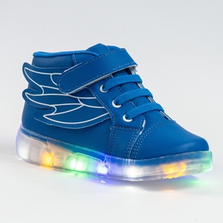 Tênis Cano Alto De Led Infantil Menino Azul em Oferta na Shopee