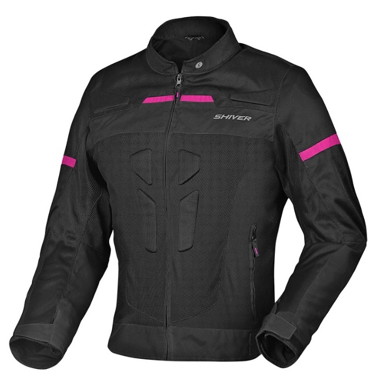 Jaqueta Motociclista Feminina Motoqueira Preto com Rosa Racing Shiver Original Tipo Texx Vent Proteção Modelo 2025