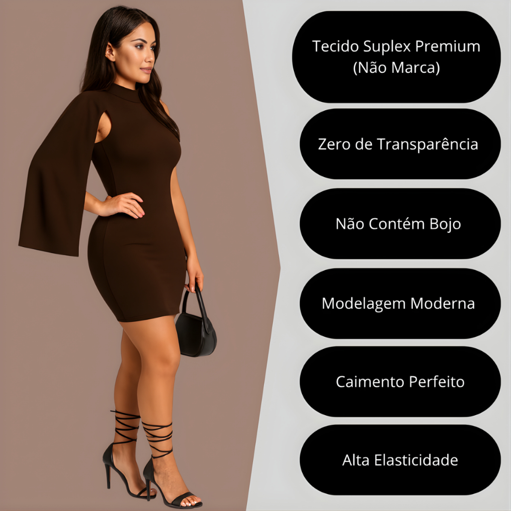 Vestido Feminino Mídi Curto, Estiloso de Verão Nula Manga Suplex Premium, Casual Roupa de Festa. em Oferta na Shopee