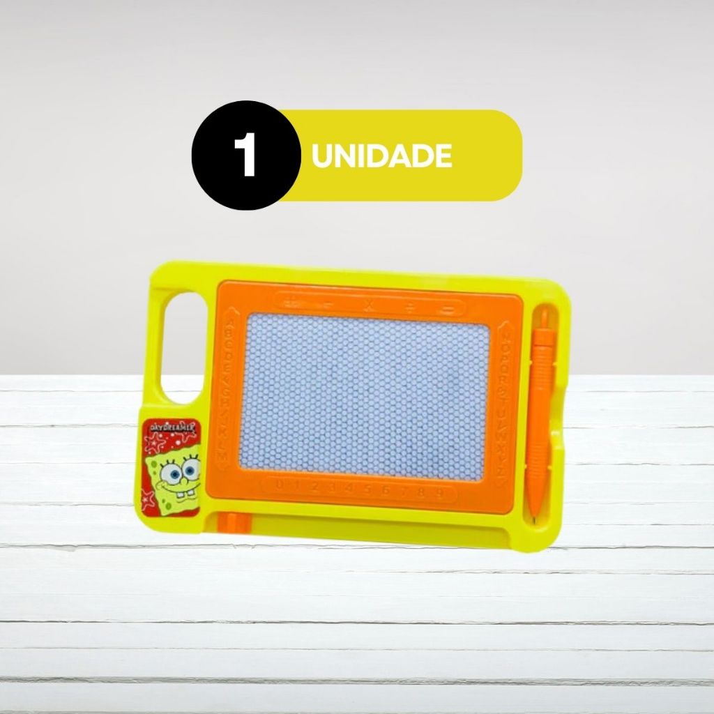 Tela Mágica Bob Esponja Infantil com Caneta Desenhar e Apagar