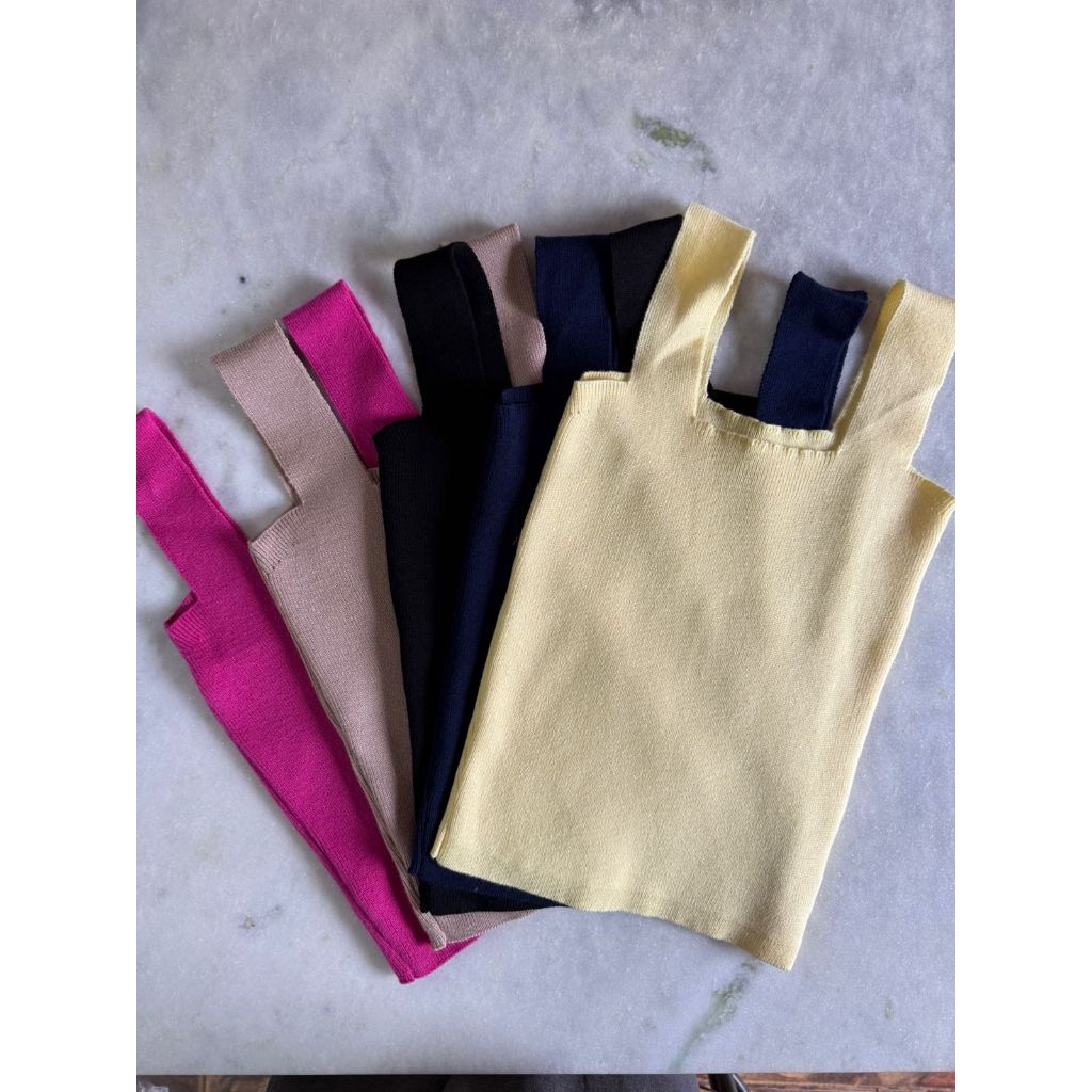 Regata Alça Larga Modal Feminina Blusa Blusinha Tricô em Oferta na Shopee