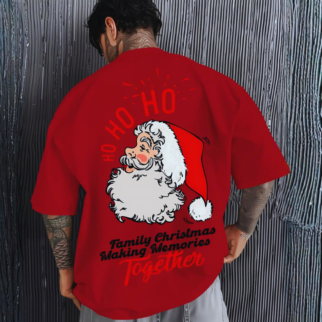 Camiseta Natal Ho Ho Ho  Roupas Natalinas Unissex Estilo Streetwear Edição Especial de Natal