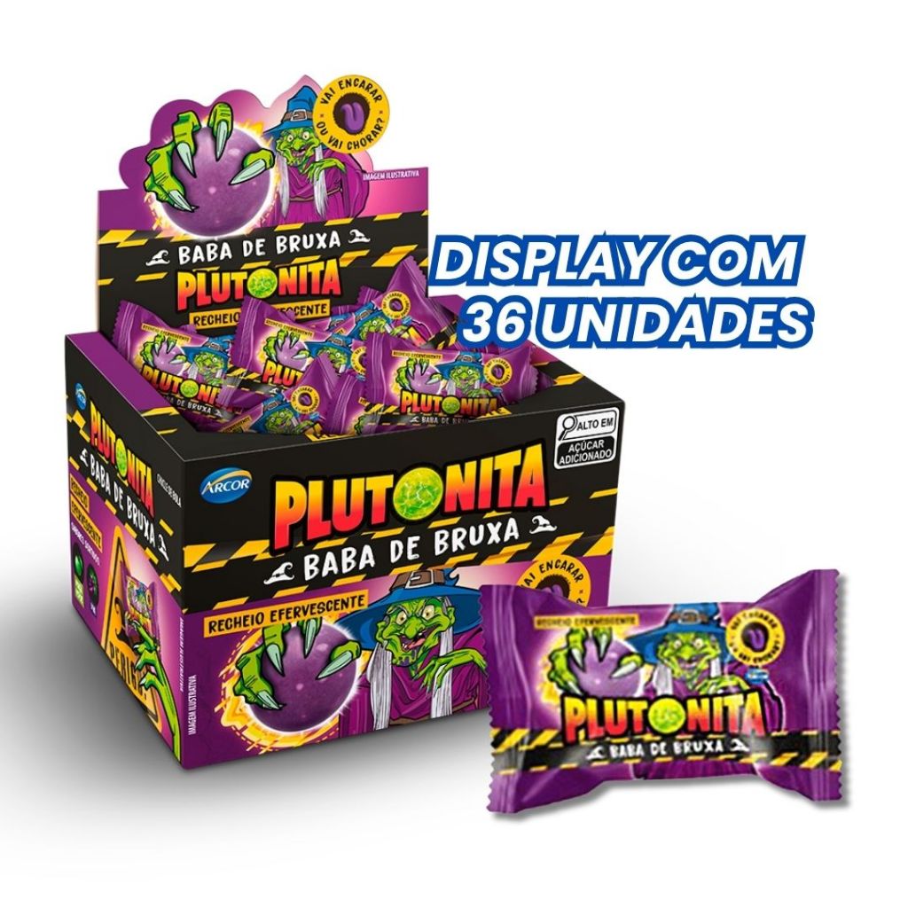 Chiclete Plutonita Baba de Bruxa Display 180g com 36 Unidades