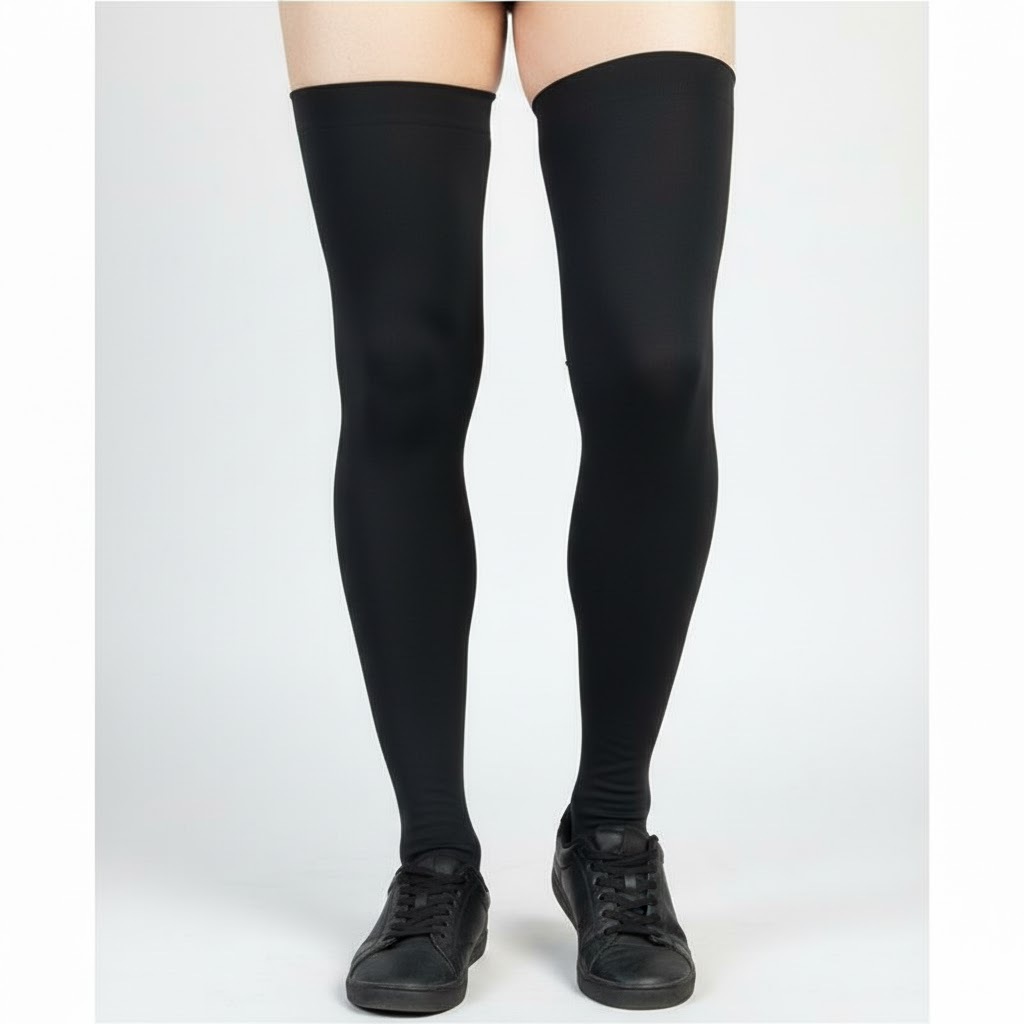 Pernito de Compressão Leg Sleeve Meia 7/8 para Coxa Circulação e Esporte Proteção UV Ciclismo Corrida Crosfit Motoboy