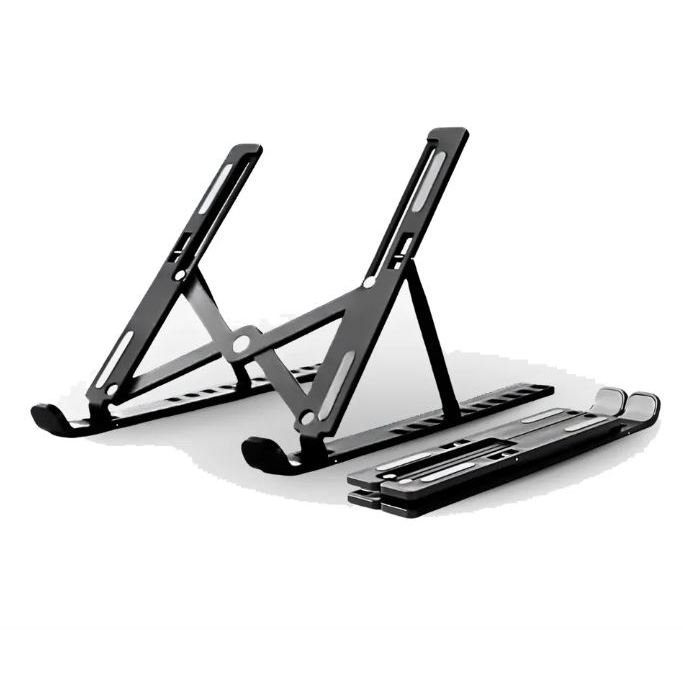 Suporte Dobrável para Notebook e Tablet | Base Plástica Portátil 7 Níveis de Ajuste Prático