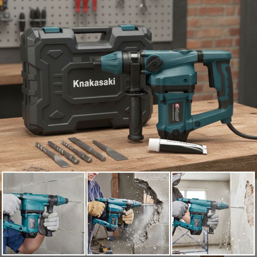 Martelete Perfurador e Rompedor Profissional 1600W 5,6 kg SDS Plus Com Kit e Maleta