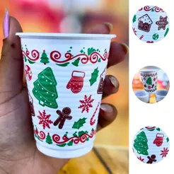100 COPO NATAL FESTA PLÁSTICO 200ML (CHOCO)