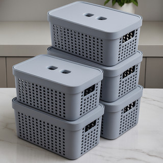 Kit 5 Caixas Organizadoras com Tampa 4,5 Litros Organização Casa Banheiro Cozinha