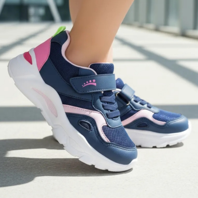 Tênis Infantil Ortopasso Wave Menina Azul Marinho Cinza em Oferta na Shopee