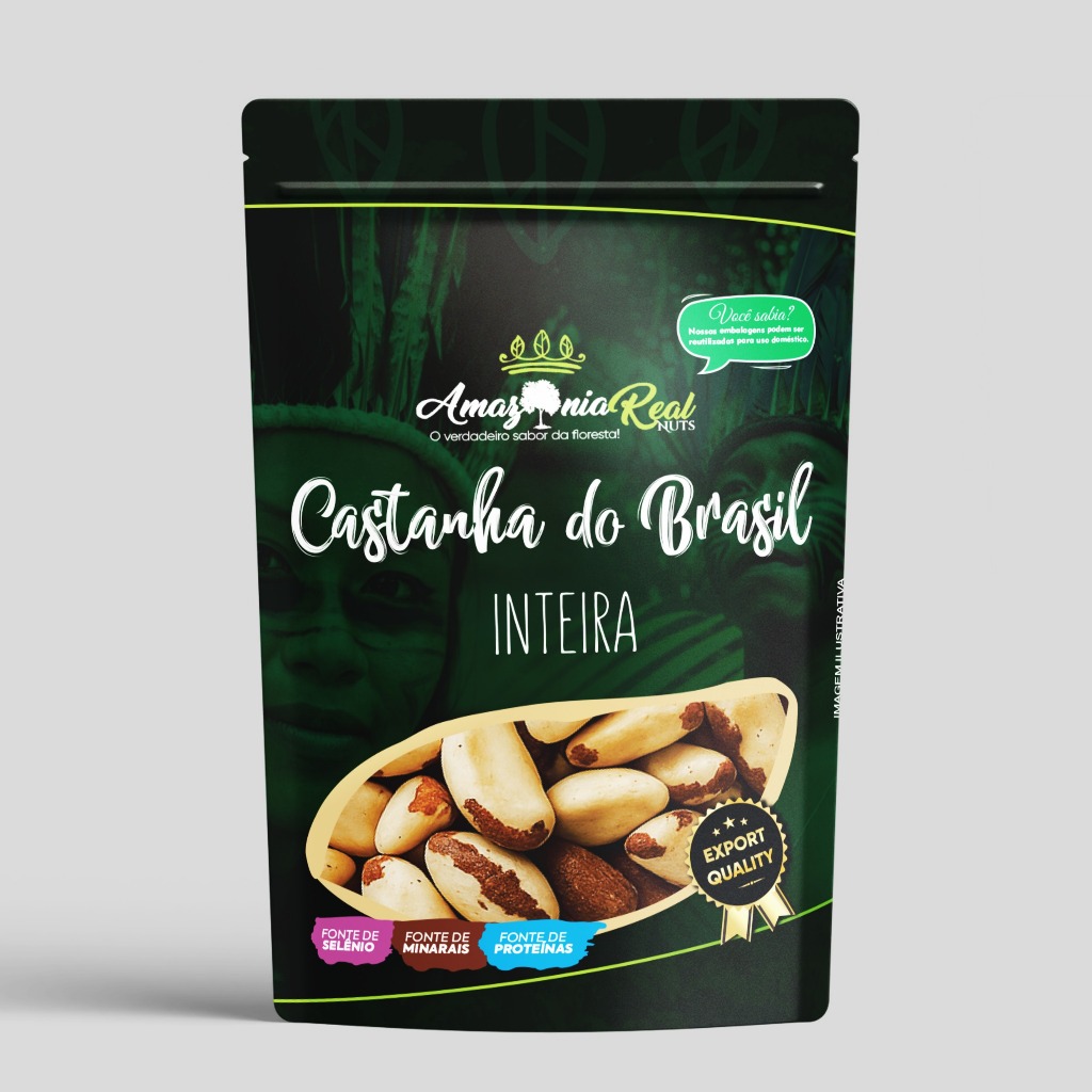 Castanha do Pará Inteira Premium [COM ATM] - 250G/500G/1KG - Indústria Amazônia Real Nuts em Oferta na Shopee