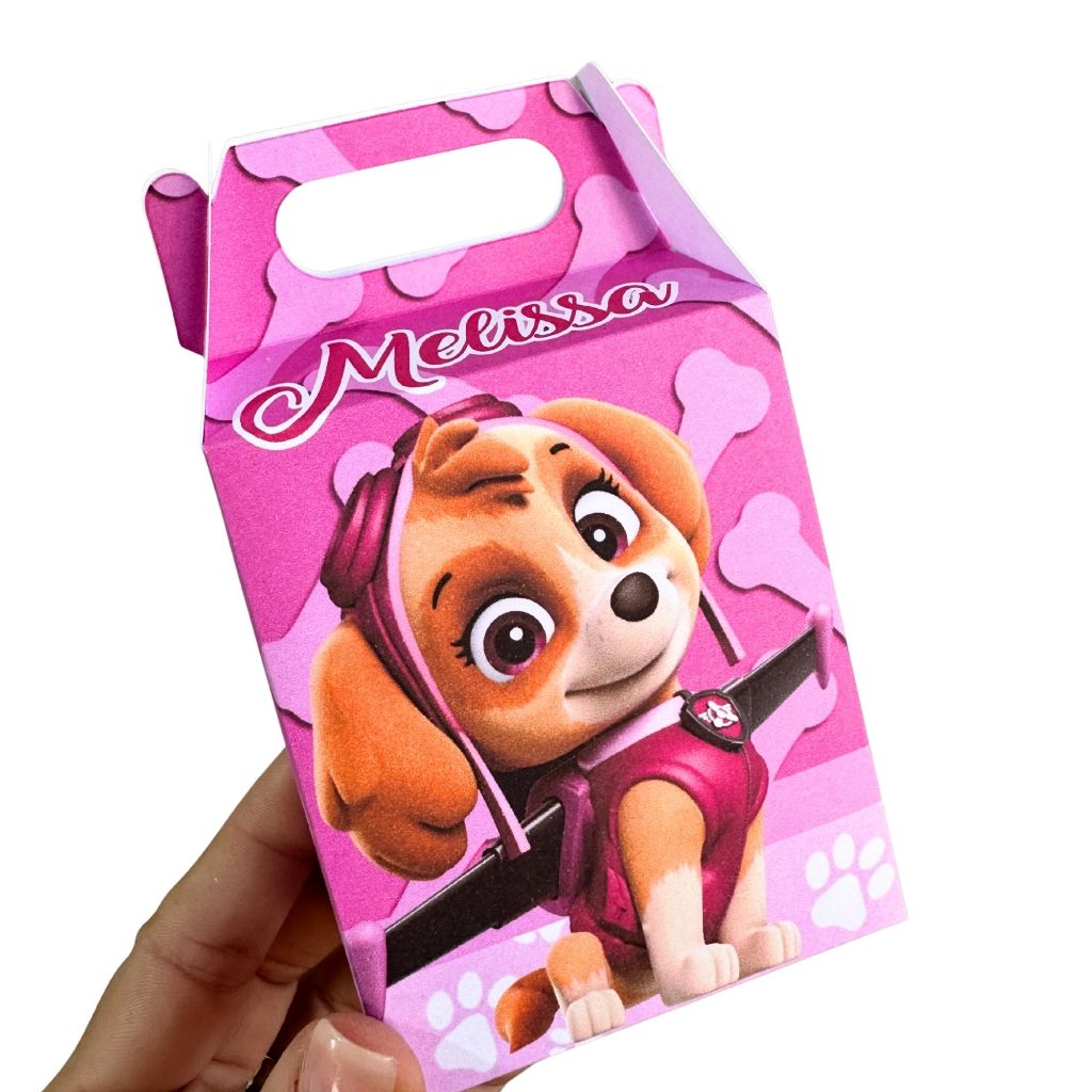KIT Caixinhas Maletinha SKYE PATRULHA CANINAl Lembrancinha festa - Personalizado Com NOME e IDADE - ENVIO MAIS RÁPIDO