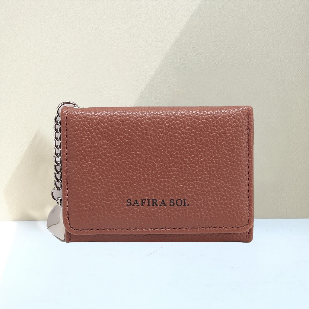 Carteira Feminina Pequena Porta-Cartões De Visita Com Clipe Curto Bolsa LR019