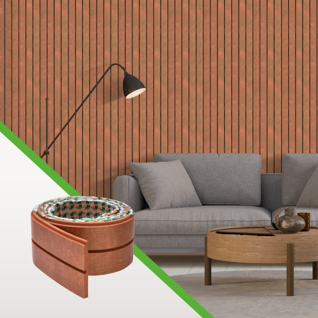 Painel Ripado Laminado de EVA Autocolante Linha Urban Plus Bronze – Meu Rodapé | Aplique Você Mesmo em Oferta na Shopee