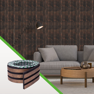 Painel Ripado Laminado de EVA | 10cm de Largura | Cor Corten | Linha Urban em Oferta na Shopee