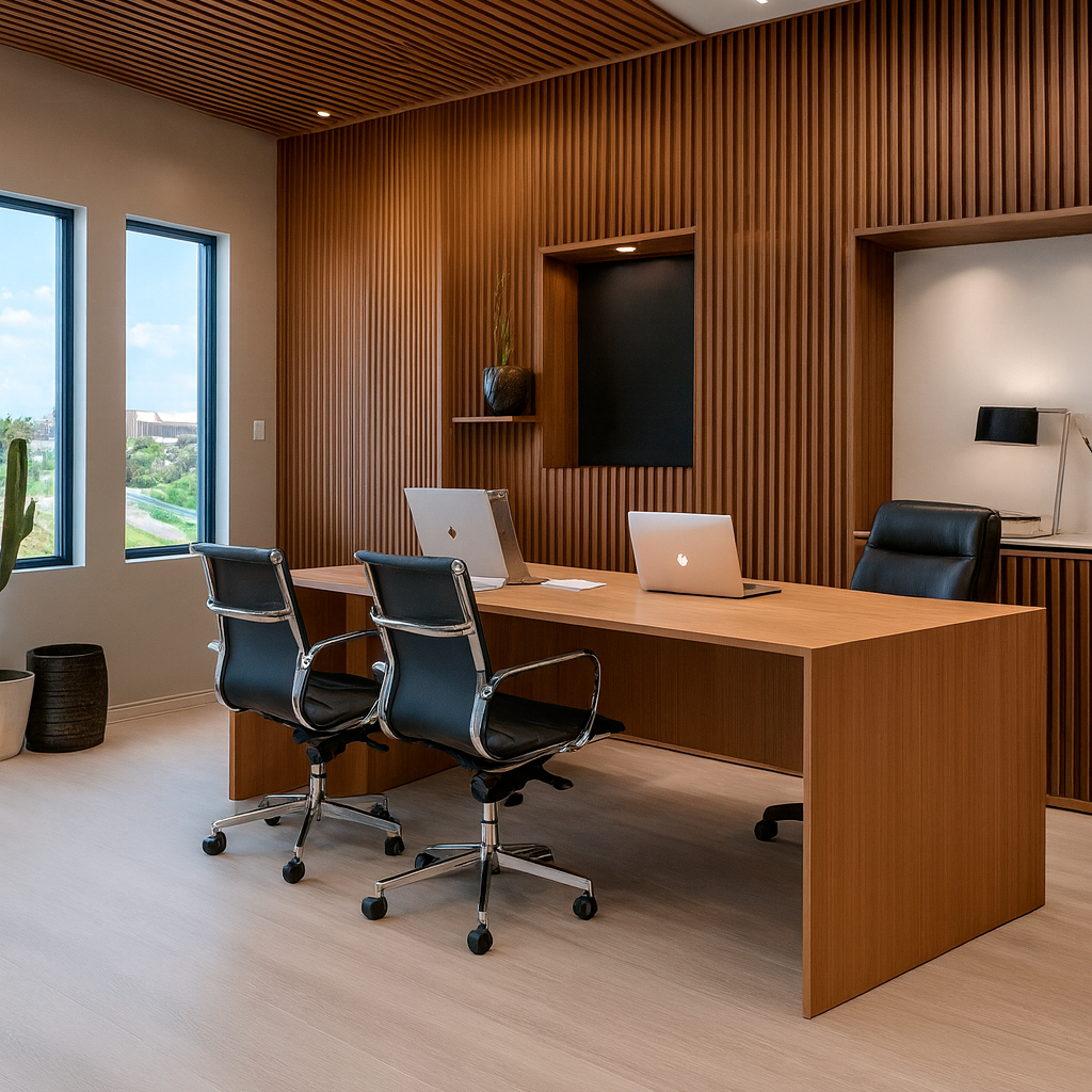 Painel Ripado MDF 45x11 Kit Até 100 Placas Decorativas Para Sala Quarto TV Penteadeira