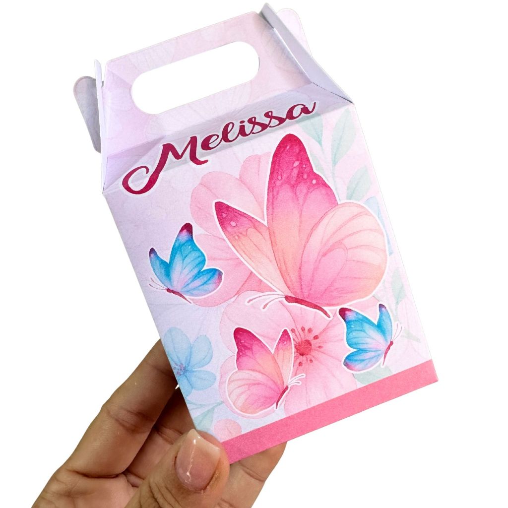 KIT Caixinhas Maletinha BORBOLETAS l Lembrancinha festa - Personalizado Com NOME e IDADE - ENVIO MAIS RÁPIDO