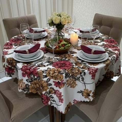 Toalha de Mesa Redonda Oxford Estampada 1,40 cm JCM em Oferta na Shopee