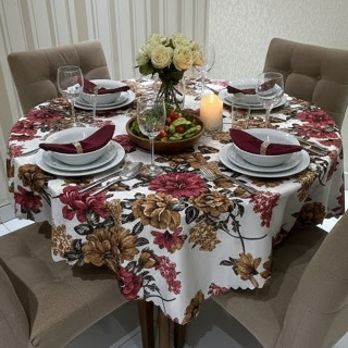 Toalha de Mesa Redonda Oxford Estampada 1,40 cm JCM em Oferta na Shopee