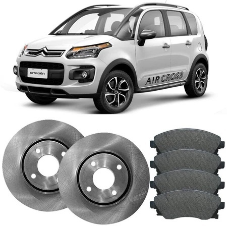 Kit Disco De Freio e Pastilha Dianteiro Cerâmica AIRCROSS 2010 a 2018 | Disco HF752 + Pastilhas N1168C