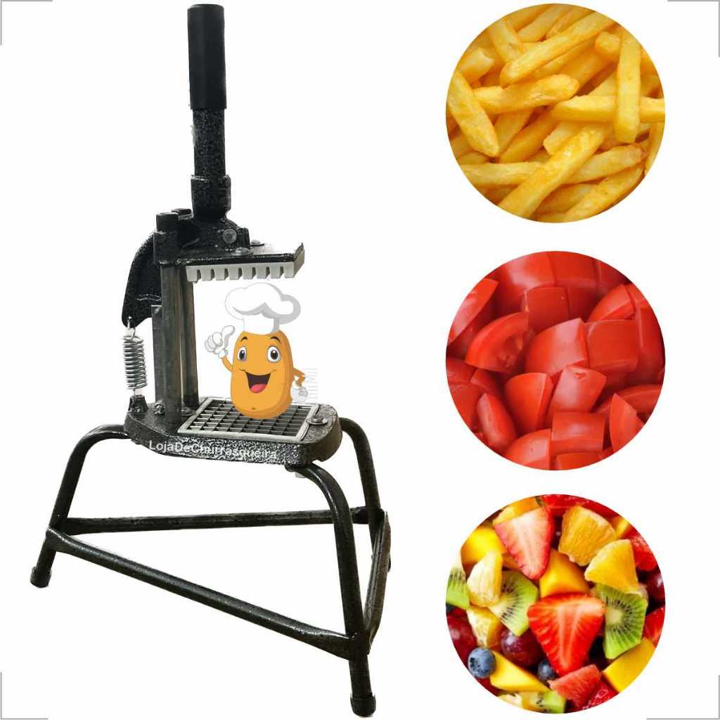 Detalhes do Picador Fatiador Legumes 10mm Tripé Reforçado Corte Legumes