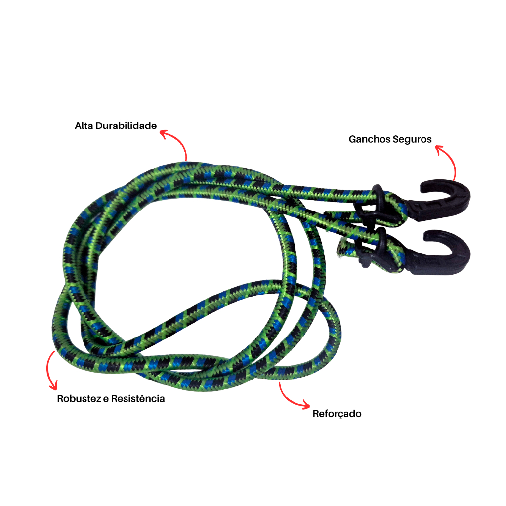 Vitacabos kit 10 Elásticos de Bagageiro 2 metros ponteira de plástico. em Oferta na Shopee