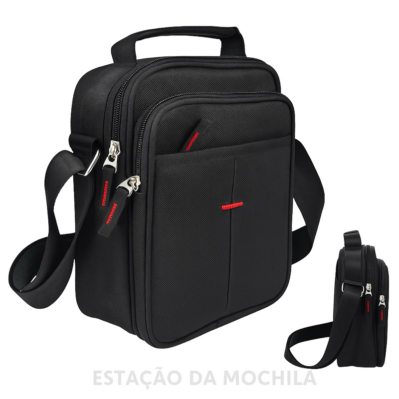 bolsa bad shoulder transversal pochete grande com ziper alça regulavel unissex