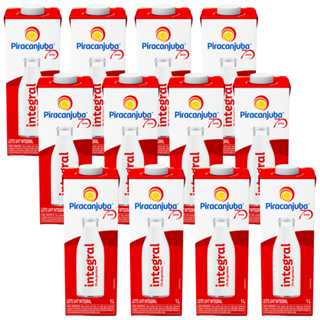 Kit 12 Leite UHT Integral Piracanjuba 1L em Oferta na Shopee