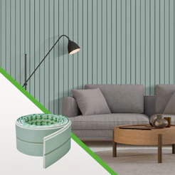 Painel Ripado Autocolante Play Plus Verde – Meu Rodapé | Fácil Instalação e Aplique Você Mesmo