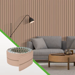 Painel Ripado Laminado EVA Cor Creme Linha Play Plus – Instalação Fácil | Parede Decorativa