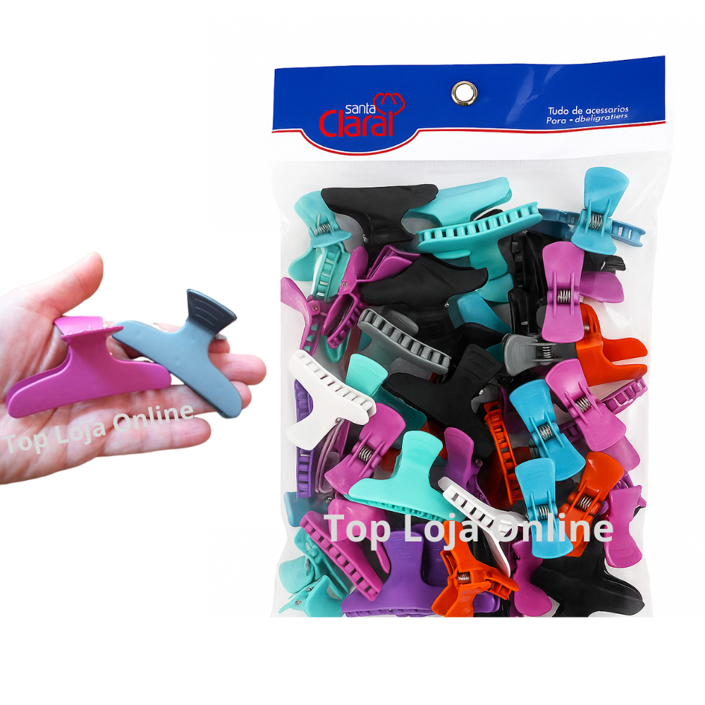 Prendedor Modelo Piranha Grande Para Cabelos Kit 30 Unid em Oferta na Shopee