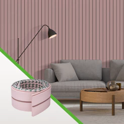 Painel Ripado Laminado De Eva Cor Rosa Linha Play Plus